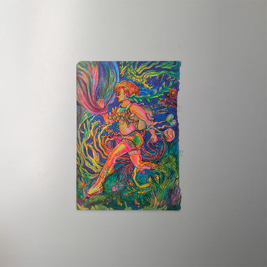 Original Small Art - "Orange Runner Under the Sea"